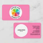 Geometrische Blume - Rosa #FF7FB2 Visitenkarte (Vorne/Hinten)
