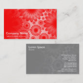 Geometrische Blume - Rot mit Grau Visitenkarte (Vorne/Hinten)
