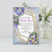 Geometrische Blume RSVP Karte (Stehend Vorderseite)