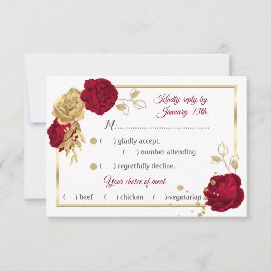 geometrische Blume RSVP Karte (Vorderseite)