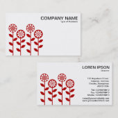 Geometrische Blume - Ruby on White Visitenkarte (Vorne/Hinten)