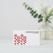 Geometrische Blume - Ruby on White Visitenkarte (Stehend Vorderseite)