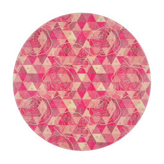 geometrische Blume Schneidebrett (Vorderseite)