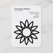 Geometrische Blume - Schwarz auf Weiß Visitenkarte (Vorderseite)