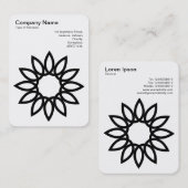 Geometrische Blume - Schwarz auf Weiß Visitenkarte (Vorne/Hinten)
