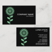 Geometrische Blume - Schwarz-grün ausgeblendet Visitenkarte (Vorne/Hinten)