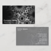 Geometrische Blume - Schwarz mit Grau Visitenkarte (Vorne/Hinten)