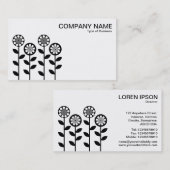 Geometrische Blume - Schwarz Visitenkarte (Vorne/Hinten)