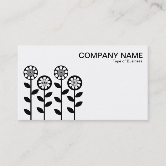 Geometrische Blume - Schwarz Visitenkarte (Vorderseite)