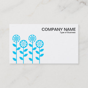 Geometrische Blume - Sky Blue on White Visitenkarte