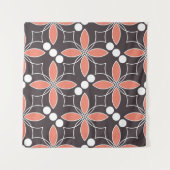 Geometrische Blume, Vintages künstlerisches Muster Wandteppich (Vorderseite (Horizontal))