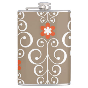 Geometrische Blume: Vintages Nahtloses Design Flachmann