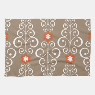 Geometrische Blume: Vintages Nahtloses Design Geschirrtuch