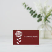 Geometrische Blume - Weiß auf Ruby Visitenkarte (Stehend Vorderseite)