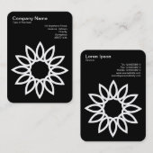 Geometrische Blume - Weiß auf Schwarz Visitenkarte (Vorne/Hinten)
