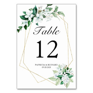 Geometrische Blumen Hochzeit Tischnummer