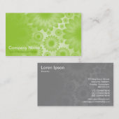 Geometrische Blumen - Marsgrün mit Grau Visitenkarte (Vorne/Hinten)