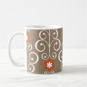 Geometrische Blumen: Vintage Nahtloses Design Kaffeetasse