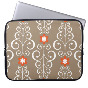 Geometrische Blumen: Vintage Nahtloses Design Laptopschutzhülle