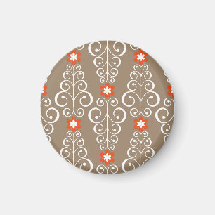 Geometrische Blumen: Vintage-Nahtloses Design Magnet