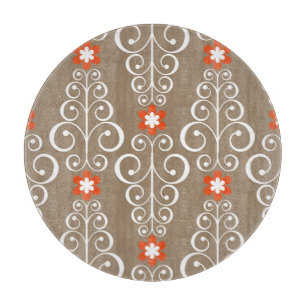 Geometrische Blumen: Vintage Nahtloses Design Schneidebrett