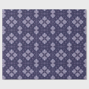Geometrische Blumenblüten Abstractes Wiederholungs Geschenkpapier