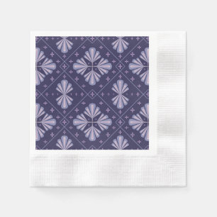 Geometrische Blumenblüten Abstractes Wiederholungs Serviette