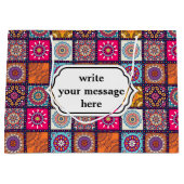 Geometrische BlumenMehrfarbenMandala deckte Muster Große Geschenktüte (Vorderseite)