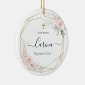 Geometrische, blush-rosa Keramik Keramik Ornament (Rechts)