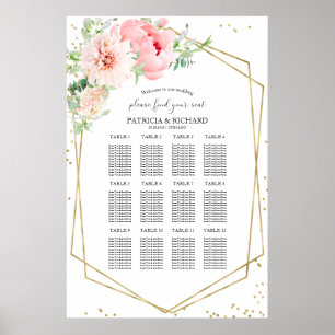 Geometrische Blütenblume für Hochzeitstiege Poster
