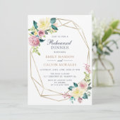 Geometrische Blütengrün-Probe Einladung (Stehend Vorderseite)