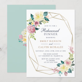 Geometrische Blütengrün-Probe Einladung