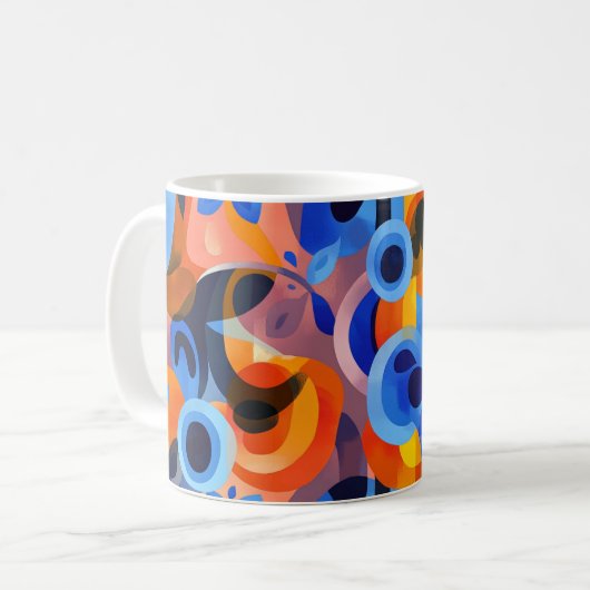 Geometrische Bogenkunst. Retro-Vintage Kaffeetasse (Vorderseite Links)