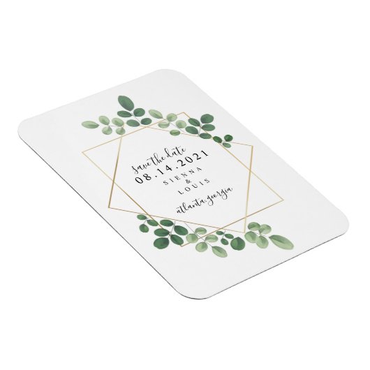 Geometrische botanische Hochzeit speichert das Dat Magnet (Rechte Seite)