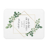 Geometrische botanische Hochzeit speichert das Dat Magnet (Horizontal)