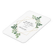 Geometrische botanische Hochzeit speichert das Dat Magnet (Linke Seite)