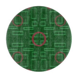 Geometrische Boxen auf der grünen Trennwand Schneidebrett