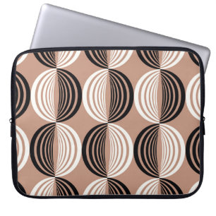 Geometrische braune Kreise Nahtloses Design Laptopschutzhülle