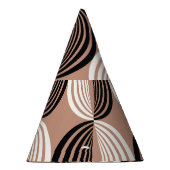 Geometrische braune Kreise Nahtloses Design Partyhütchen (Rechts)