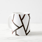 geometrische braune und schwarze Linien Kaffeetasse (Vorderseite Links)