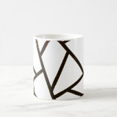 geometrische braune und schwarze Linien Kaffeetasse (Mittel)