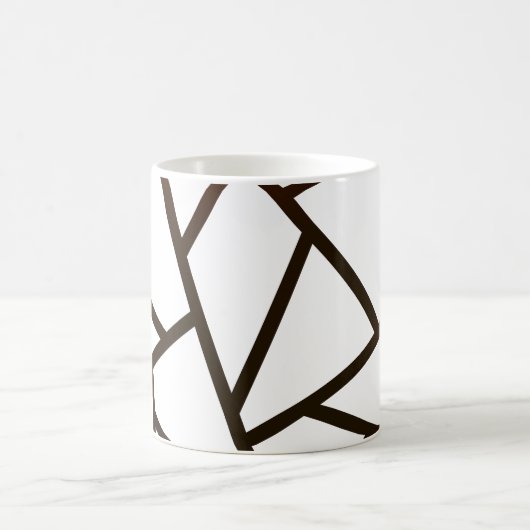 geometrische braune und schwarze Linien Kaffeetasse (Mittel)
