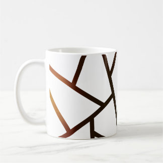 geometrische braune und schwarze Linien Kaffeetasse