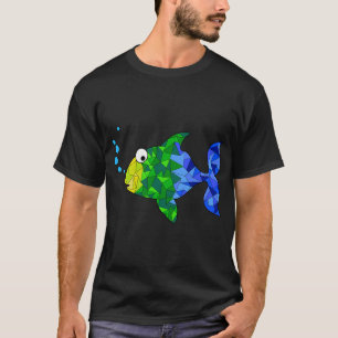 Geometrische Bunte Fische T-Shirt