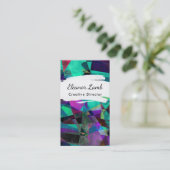 Geometrische, bunte, Grungy abstrakte Kunst 2 Visitenkarte (Stehend Vorderseite)