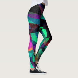 Geometrische, bunte, Grungy abstrakte Kunst Leggings