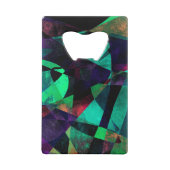 Geometrische, bunte, strukturierte abstrakte Kunst Kreditkarten Flaschenöffner (Rückseite)