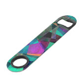 Geometrische, bunte, strukturierte abstrakte Kunst Speedflaschenöffner (Vorderseite Schrägansicht)