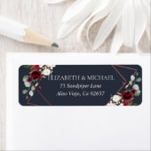 Geometrische Burgundy Blue-Rücksendeadresse für Ku (Insitu)