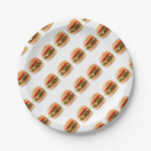 Geometrische Cheeseburger-Papier-Teller-Kunst Pappteller (Vorderseite)